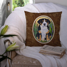 Load image into Gallery viewer, Greater Swiss Mountain Dog Throw Pillow - 14x14 Decorative Pillow – Art for Your Home &amp; Patio