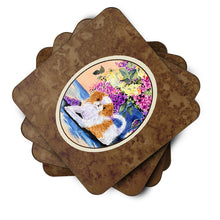 Load image into Gallery viewer, Japanese Chin Coasters - Set of 4 Lightweight Foam, Absorbent Drink Coasters