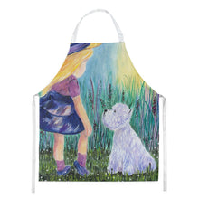 Load image into Gallery viewer, Little Girl with Westie Apron – Artist-Designed Kitchen, BBQ &amp; Craft Apron