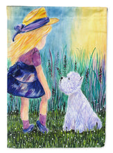 Load image into Gallery viewer, Little Girl with Westie Flag Canvas House Size
