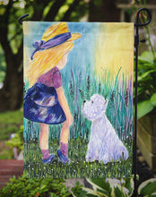 Load image into Gallery viewer, Little Girl with Westie Garden Flag – Decorative Outdoor Yard Flag