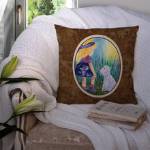 Load image into Gallery viewer, Little Girl with Westie Throw Pillow - 14x14 Decorative Pillow – Art for Your Home &amp; Patio