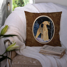 Load image into Gallery viewer, Starry Night Airedale Throw Pillow - 14x14 Decorative Pillow – Art for Your Home &amp; Patio