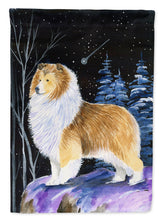 Load image into Gallery viewer, Starry Night Sheltie Flag Canvas House Size