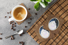 Load image into Gallery viewer, Starry Night Samoyed Coasters - Set of 4 Lightweight Foam, Absorbent Drink Coasters