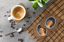 Load image into Gallery viewer, Starry Night Dachshund Coasters - Set of 4 Lightweight Foam, Absorbent Drink Coasters