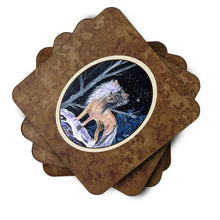 Load image into Gallery viewer, Starry Night Chinese Crested Coasters - Set of 4 Lightweight Foam, Absorbent Drink Coasters