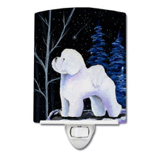 Load image into Gallery viewer, Starry Night Bichon Frise Ceramic Night Light SS8397CNL