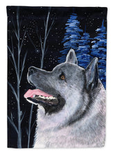 Load image into Gallery viewer, Starry Night Norwegian Elkhound Garden Flag - Outdoor Decorative Yard Flag