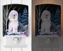 Load image into Gallery viewer, Starry Night Old English Sheepdog Ceramic Night Light SS8409CNL