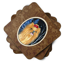 Load image into Gallery viewer, Starry Night Yorkie Coasters - Set of 4 Lightweight Foam, Absorbent Drink Coasters