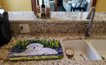 Load image into Gallery viewer, Coton de Tulear Dish Drying Mat – Absorbent, Artistic Kitchen Essentials SS8430DDM