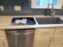 Load image into Gallery viewer, Starry Night Coton de Tulear Dish Drying Mat – Absorbent, Artistic Kitchen Essentials SS8437DDM