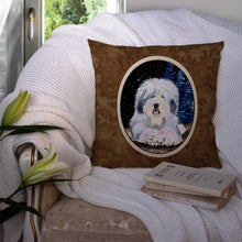 Load image into Gallery viewer, Starry Night Old English Sheepdog Throw Pillow - 14x14 Decorative Pillow – Art for Your Home &amp; Patio
