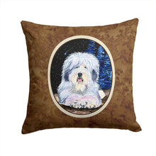 Load image into Gallery viewer, Starry Night Old English Sheepdog Throw Pillow - 14x14 Decorative Pillow – Art for Your Home &amp; Patio
