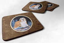 Load image into Gallery viewer, Starry Night Bearded Collie Coasters - Set of 4 Lightweight Foam, Absorbent Drink Coasters