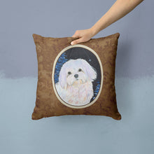Load image into Gallery viewer, Starry Night Maltese Throw Pillow - 14x14 Decorative Pillow – Art for Your Home &amp; Patio