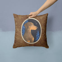 Load image into Gallery viewer, Starry Night Doberman Throw Pillow - 14x14 Decorative Pillow – Art for Your Home &amp; Patio