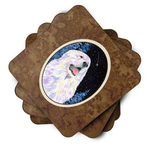 Load image into Gallery viewer, Starry Night Great Pyrenees Coasters - Set of 4 Lightweight Foam, Absorbent Drink Coasters