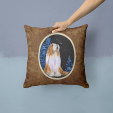 Load image into Gallery viewer, Starry Night Bearded Collie Throw Pillow - 14x14 Decorative Pillow – Art for Your Home &amp; Patio