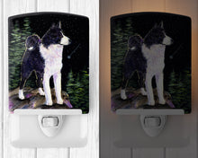 Load image into Gallery viewer, Starry Night Karelian Bear Dog Ceramic Night Light SS8483CNL