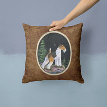 Load image into Gallery viewer, Starry Night Fox Terrier Throw Pillow - 14x14 Decorative Pillow – Art for Your Home &amp; Patio