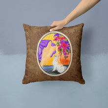 Load image into Gallery viewer, Lady with her Chihuahua Throw Pillow - 14x14 Decorative Pillow – Art for Your Home &amp; Patio