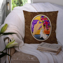 Load image into Gallery viewer, Lady with her Chihuahua Throw Pillow - 14x14 Decorative Pillow – Art for Your Home &amp; Patio