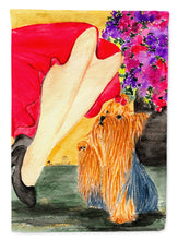 Load image into Gallery viewer, Lady with her Yorkie Garden Flag - Outdoor Decorative Yard Flag