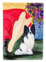 Load image into Gallery viewer, Lady with her Papillon Flag Canvas House Size
