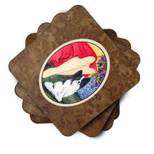 Load image into Gallery viewer, Lady with her Papillon Coasters - Set of 4 Lightweight Foam, Absorbent Drink Coasters