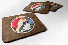 Load image into Gallery viewer, Lady with her Papillon Coasters - Set of 4 Lightweight Foam, Absorbent Drink Coasters