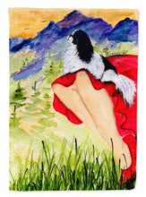Load image into Gallery viewer, Lady with her Japanese Chin Flag Canvas House Size