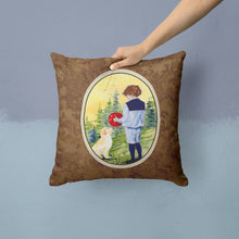 Load image into Gallery viewer, Little Boy with his Golden Retriever Throw Pillow - 14x14 Decorative Pillow – Art for Your Home &amp; Patio