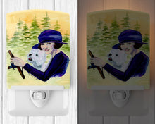 Load image into Gallery viewer, Woman driving with her Westie Ceramic Night Light SS8532CNL