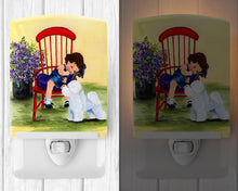 Load image into Gallery viewer, Little Girl with her Bichon Frise Ceramic Night Light SS8533CNL