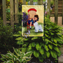 Load image into Gallery viewer, Little Girl with her Bichon Frise Garden Flag - Outdoor Decorative Yard Flag