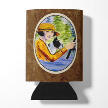 Load image into Gallery viewer, Woman driving with her Boston Terrier Can or Bottle Beverage Insulator Hugger