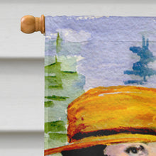Load image into Gallery viewer, Woman driving with her Boston Terrier Flag Canvas House Size
