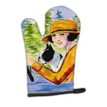 Load image into Gallery viewer, Woman driving with her Boston Terrier Oven Mitt SS8534OVMT