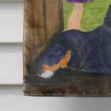 Load image into Gallery viewer, Little Girl with her Bernese Mountain Dog Flag Canvas House Size