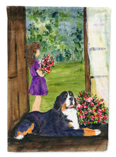 Load image into Gallery viewer, Little Girl with her Bernese Mountain Dog Garden Flag - Outdoor Decorative Yard Flag