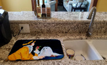 Load image into Gallery viewer, Lady with her Maltese Dish Drying Mat – Absorbent, Artistic Kitchen Essentials SS8537DDM