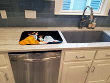 Load image into Gallery viewer, Lady with her Maltese Dish Drying Mat – Absorbent, Artistic Kitchen Essentials SS8537DDM
