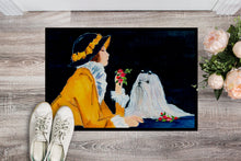 Load image into Gallery viewer, Lady with her Maltese Doormat - 24x36 Decorative Floor Mat – Indoor/Outdoor Rug with Artistic Flair Doormat