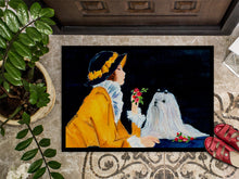Load image into Gallery viewer, Lady with her Maltese Doormat - 24x36 Decorative Floor Mat – Indoor/Outdoor Rug with Artistic Flair Doormat