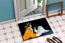 Load image into Gallery viewer, Lady with her Maltese Doormat - 24x36 Decorative Floor Mat – Indoor/Outdoor Rug with Artistic Flair Doormat