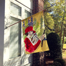 Load image into Gallery viewer, Lady driving with her Shih Tzu Flag Canvas House Size