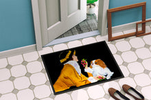 Load image into Gallery viewer, Lady with her Japanese Chin Doormat - 24x36 Decorative Floor Mat – Indoor/Outdoor Rug with Artistic Flair Doormat