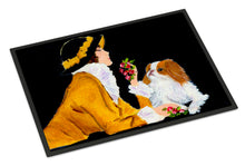 Load image into Gallery viewer, Lady with her Japanese Chin Doormat - 24x36 Decorative Floor Mat – Indoor/Outdoor Rug with Artistic Flair Doormat